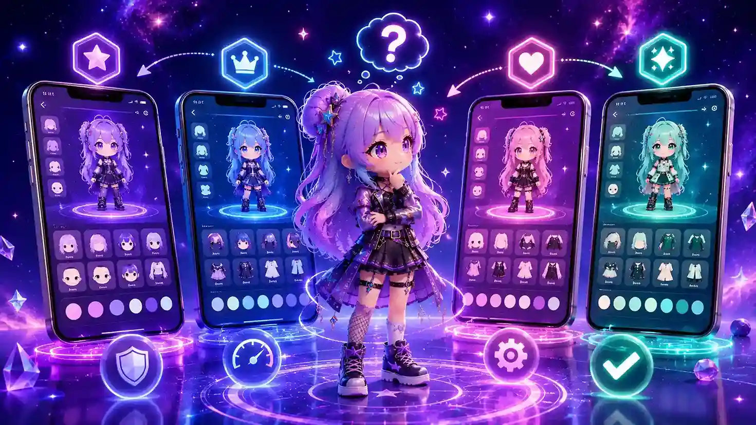 Comparação entre versões do Gacha Nebula